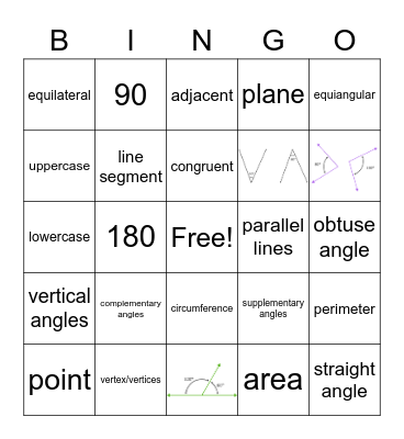 Geometry! Lessons 1.1-1.6 Bingo Card