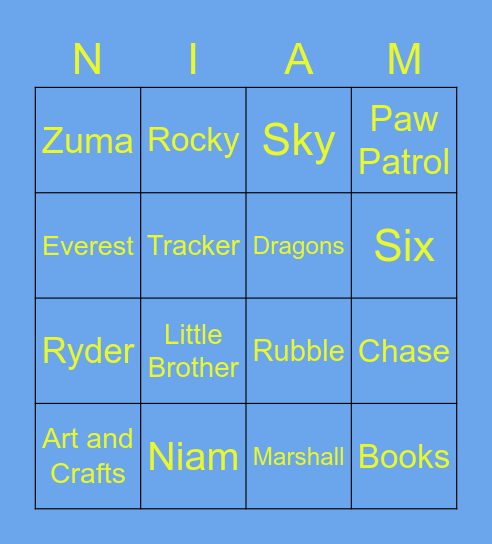 Niam's Birthday BINGO! Bingo Card