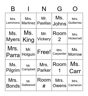 Rough Rider December Bingo Card