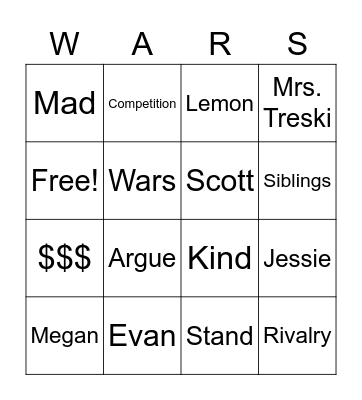 Lemonade Wars Bingo by Ava and Lyla Bingo Card