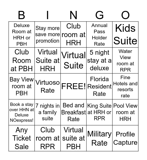 Universal Bingo Card