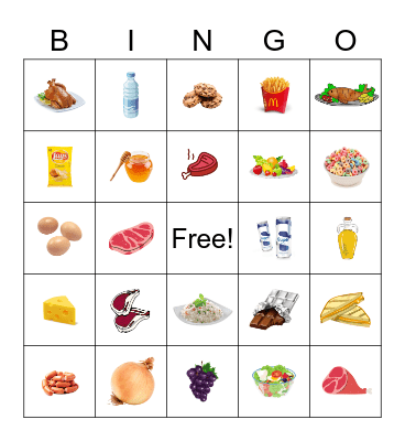 Food Bingo Card