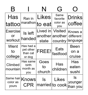 DOU BILLING Bingo Card