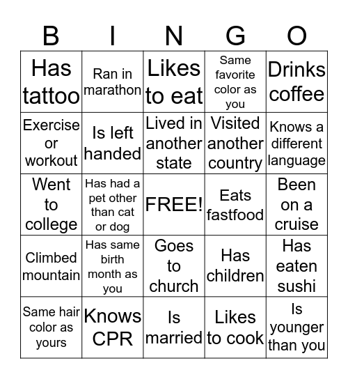 DOU BILLING Bingo Card