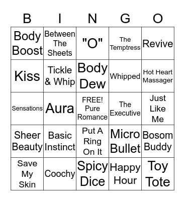 Pure Romance Bingo by Christina Bingo Card