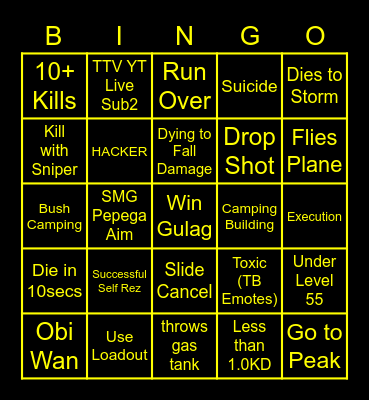 Hoops Warzone Bingo (TM Puffer) Bingo Card