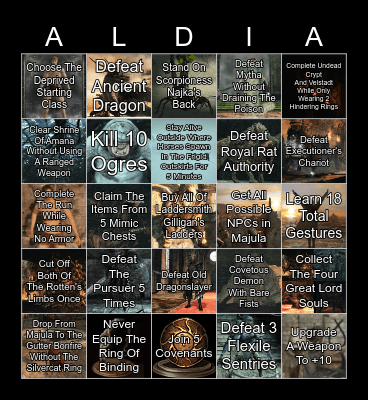 Dark Souls 2 Bingo Card