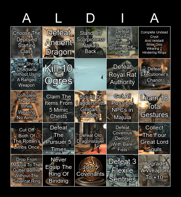 Dark Souls 2 Bingo Card