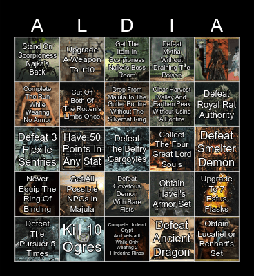 Dark Souls 2 Bingo Card