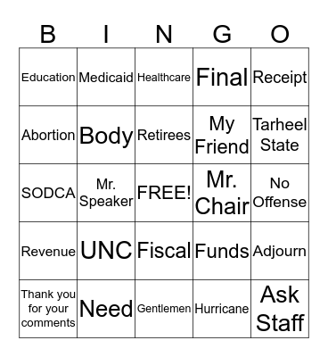 Why Do You Hate My Hospital  Bingo Card
