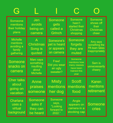 Gerber Life T&OD Bingo Card