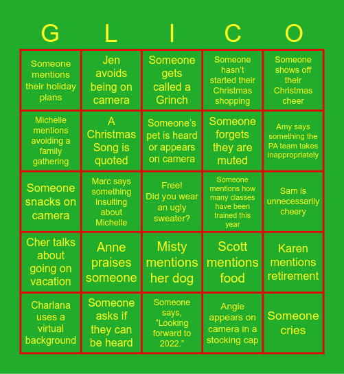 Gerber Life T&OD Bingo Card