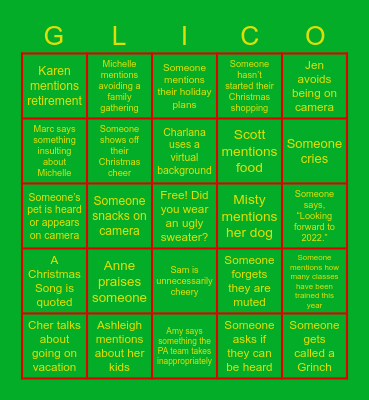 Gerber Life T&OD Bingo Card