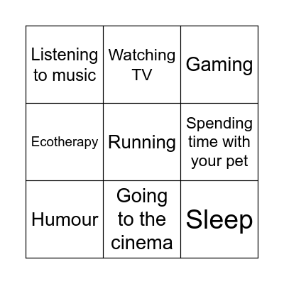 How to deal with stress Bingo Card