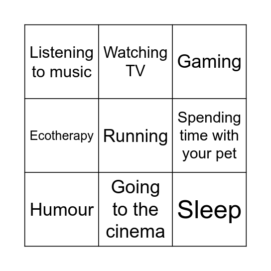 How to deal with stress Bingo Card
