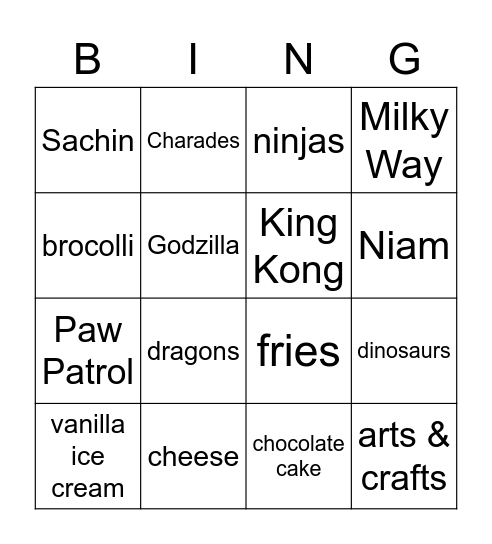 Niam's Birthday Bingo! Bingo Card