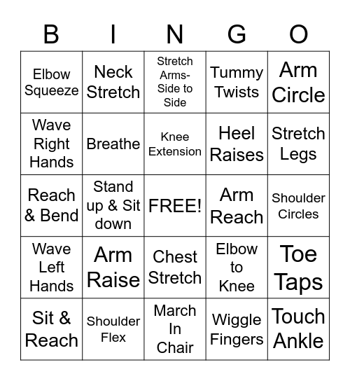 printable chair office bingo