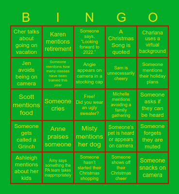 Gerber Life T&OD Bingo Card