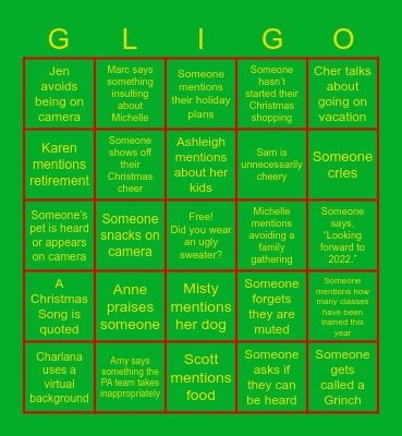 Gerber Life T&OD Bingo Card