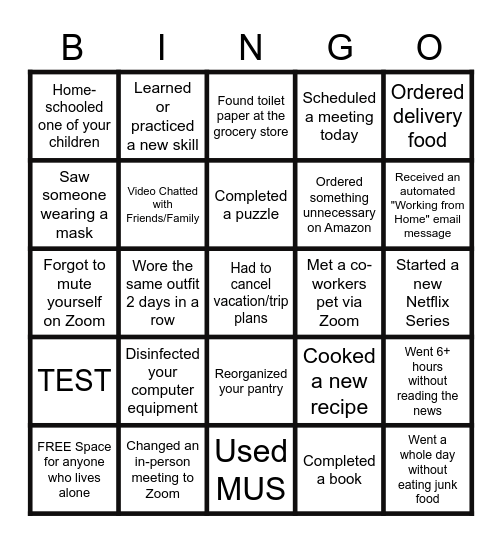 That's a Bingo! Bingo Card