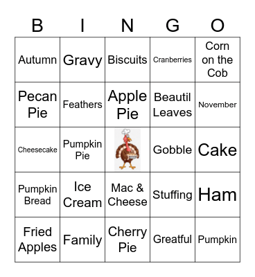 Happy Turkey-Giving Bingo Card