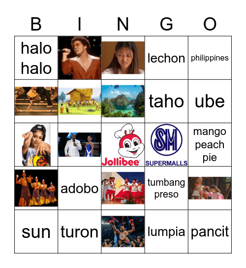 bingo but make it filipino Bingo Card