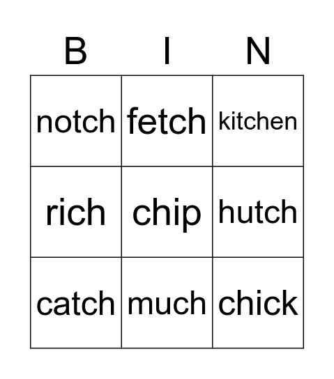 Spellings Bingo! Bingo Card