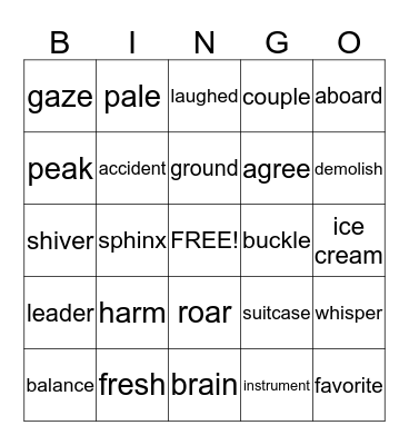 Kaiden/Madden   5/20/2015 Bingo Card
