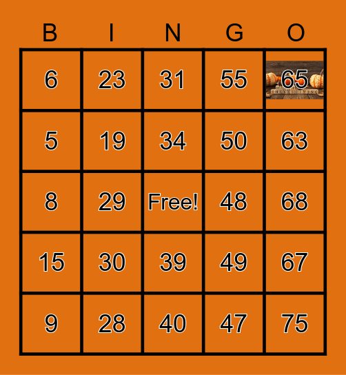 Turkey Bingo Card