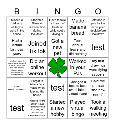 Icebreaker Bingo - Lockdown Edition! Bingo Card