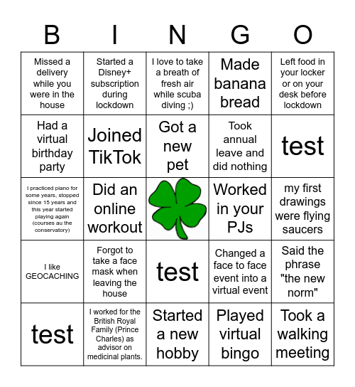 Icebreaker Bingo - Lockdown Edition! Bingo Card