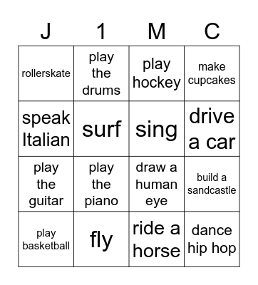 Can you...? Bingo Card