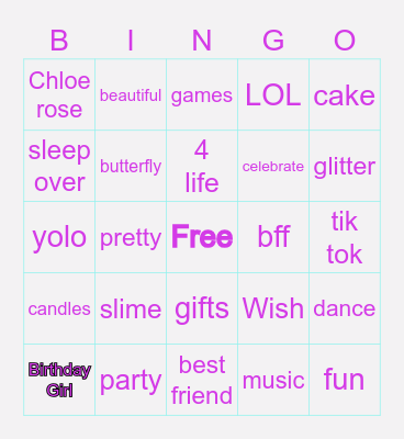 Birthday BINGO Card