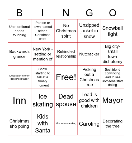 ❄️🎄Hallmark Movie 🎄❄️ Bingo Card