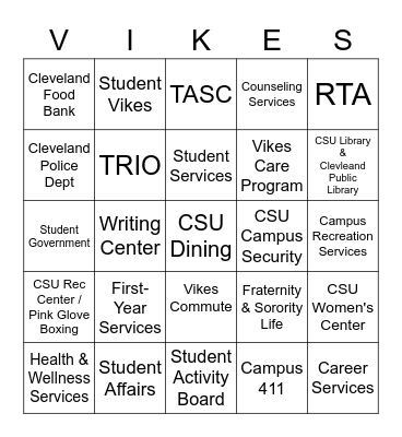 Activity / Resource Fair Bingo Card