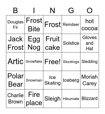 Winter Bingo! Bingo Card