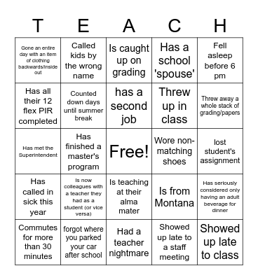 New Faculty Festive Festivities Bingo Card