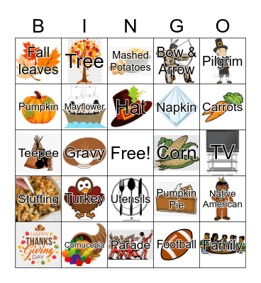 Thanksgiving Bingo Card