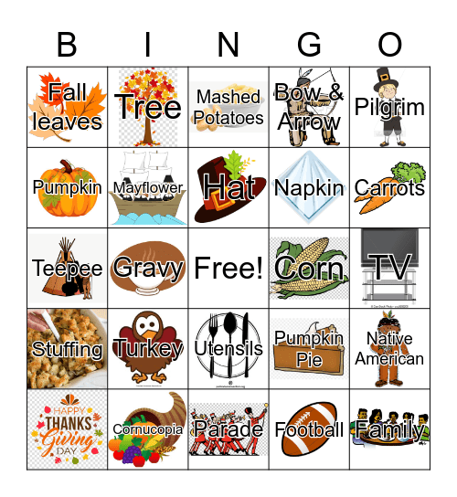 Thanksgiving Bingo Card