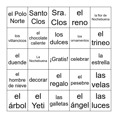 La Navidad Bingo Card