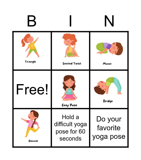 Yoga Bingo Card