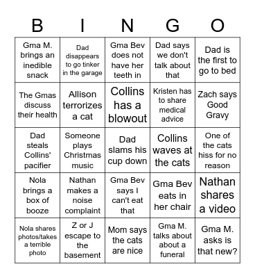 Thanksgiving Bingo Card