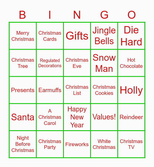 Christmas Bingo All Staff Connecting Day Bingo Card