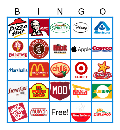 Logos Bingo Card