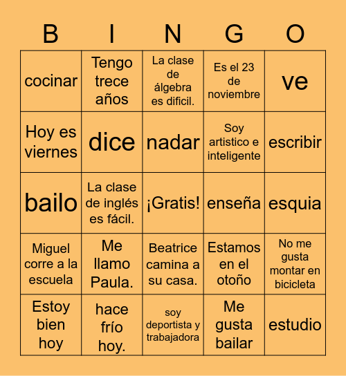 Repaso - Trimester 1 Bingo Card