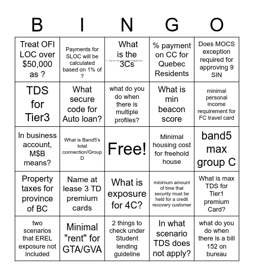 CCDC Bingo Card