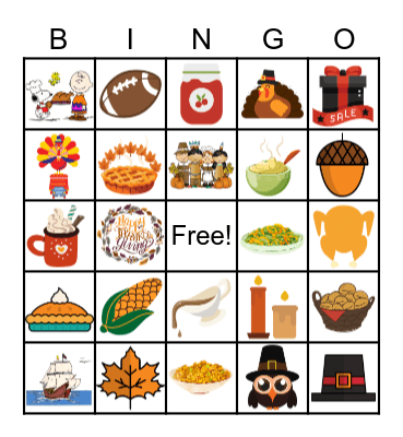 THANKSGIVING Bingo Card