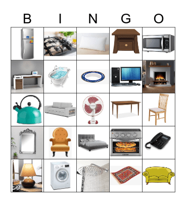 Furniture Bingo Card