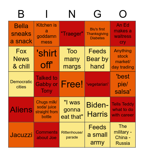 Thanksgiving Bingo Card