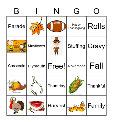 Thanksgiving Bingo Card